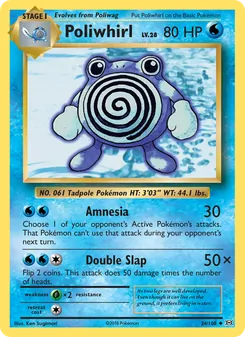Poliwhirl card from Evolutions, number 24/108
