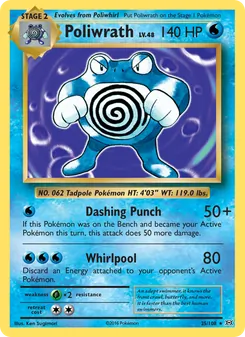 Poliwrath card from Evolutions, number 25/108