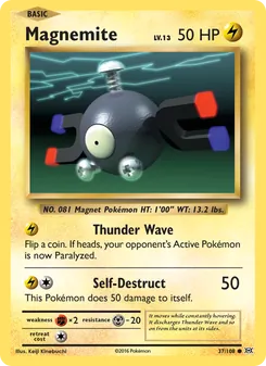 Magnemite card from Evolutions, number 37/108