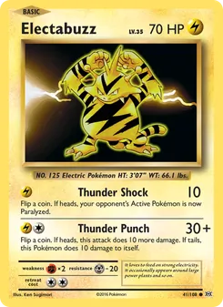 Electabuzz card from Evolutions, number 41/108