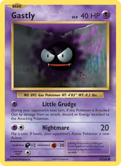 Gastly card from Evolutions, number 47/108