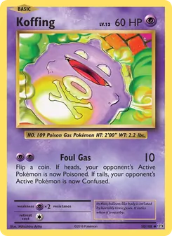 Koffing card from Evolutions, number 50/108