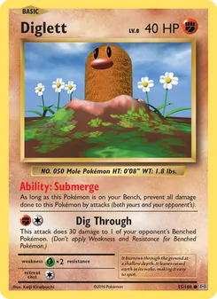 Diglett card from Evolutions, number 55/108