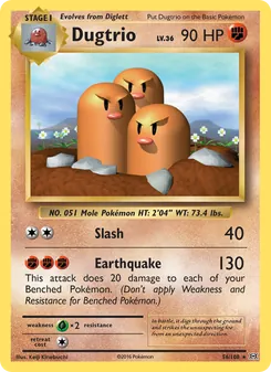 Dugtrio card from Evolutions, number 56/108
