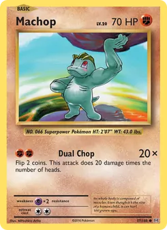 Machop card from Evolutions, number 57/108