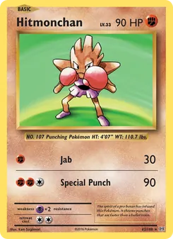 Hitmonchan card from Evolutions, number 62/108