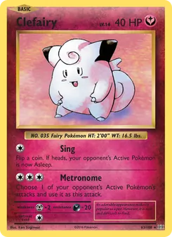 Clefairy card from Evolutions, number 63/108