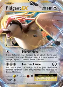 Pidgeot EX card from Evolutions, number 64/108
