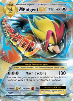 M Pidgeot EX card from Evolutions, number 65/108