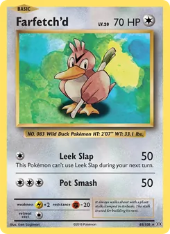 Farfetch'd card from Evolutions, number 68/108