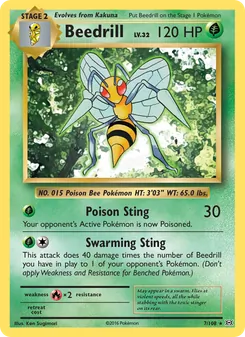 Beedrill card from Evolutions, number 7/108