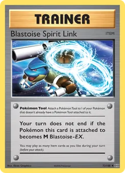Blastoise Spirit Link card from Evolutions, number 73/108