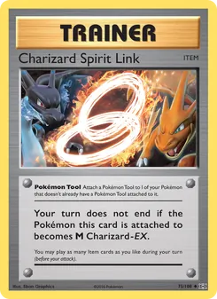 Charizard Spirit Link card from Evolutions, number 75/108