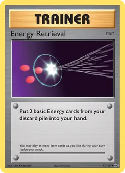 Energy Retrieval card from Evolutions, number 77/108