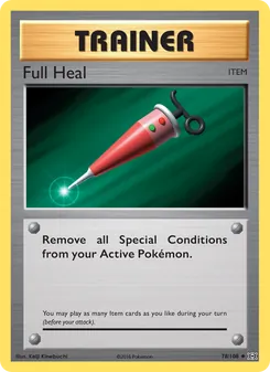 Full Heal card from Evolutions, number 78/108
