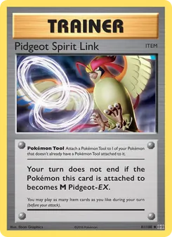 Pidgeot Spirit Link card from Evolutions, number 81/108