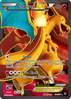 Charizard EX card from Flashfire, number 100/106