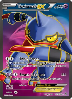 Toxicroak EX card from Flashfire, number 102/106