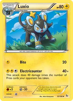 Luxio card from Flashfire, number 33/106