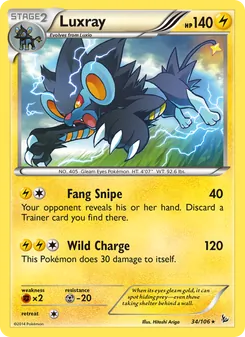 Luxray card from Flashfire, number 34/106