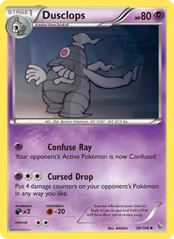 Dusclops card from Flashfire, number 39/106