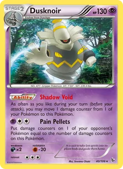 Dusknoir card from Flashfire, number 40/106