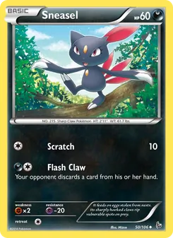 Sneasel card from Flashfire, number 50/106