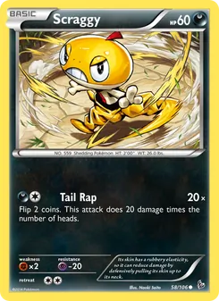 Scraggy card from Flashfire, number 58/106