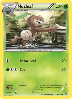 Nuzleaf card from Flashfire, number 6/106