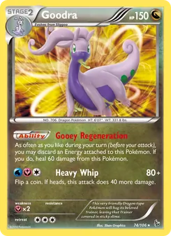 Goodra card from Flashfire, number 74/106