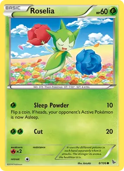 Roselia card from Flashfire, number 8/106