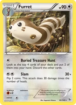Furret card from Flashfire, number 82/106