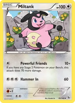 Miltank card from Flashfire, number 83/106