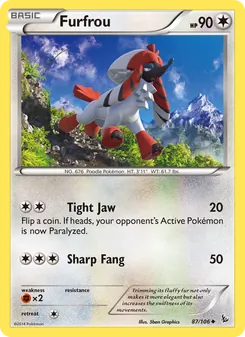 Furfrou card from Flashfire, number 87/106
