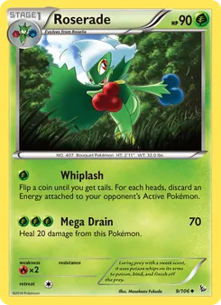 Roserade card from Flashfire, number 9/106