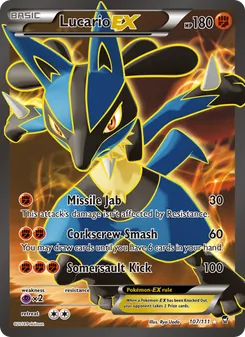 Lucario EX card from Furious Fists, number 107/111