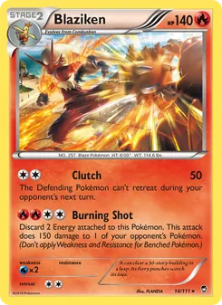 Blaziken card from Furious Fists, number 14/111