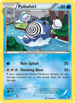 Poliwhirl card from Furious Fists, number 16/111