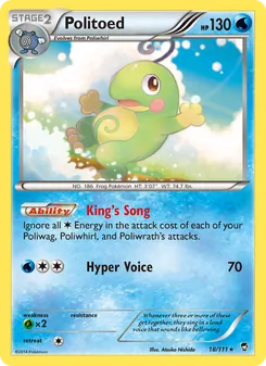 Politoed card from Furious Fists, number 18/111