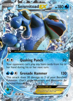 Seismitoad EX card from Furious Fists, number 20/111