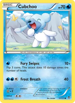 Cubchoo card from Furious Fists, number 21/111