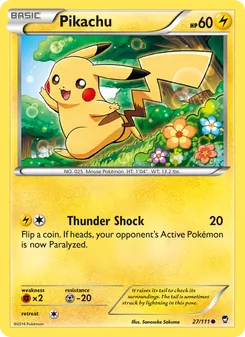 Pikachu card from Furious Fists, number 27/111