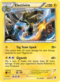 Electivire card from Furious Fists, number 30/111