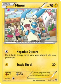 Minun card from Furious Fists, number 32/111