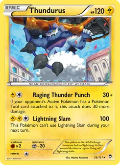Thundurus card from Furious Fists, number 33/111