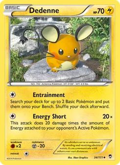 Dedenne card from Furious Fists, number 34/111