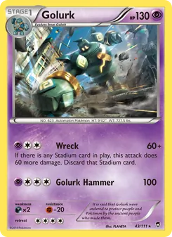 Golurk card from Furious Fists, number 43/111