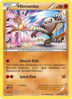 Hitmonlee card from Furious Fists, number 47/111