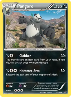 Pangoro card from Furious Fists, number 68/111