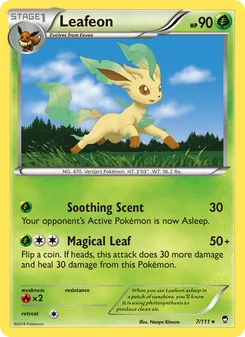Leafeon card from Furious Fists, number 7/111